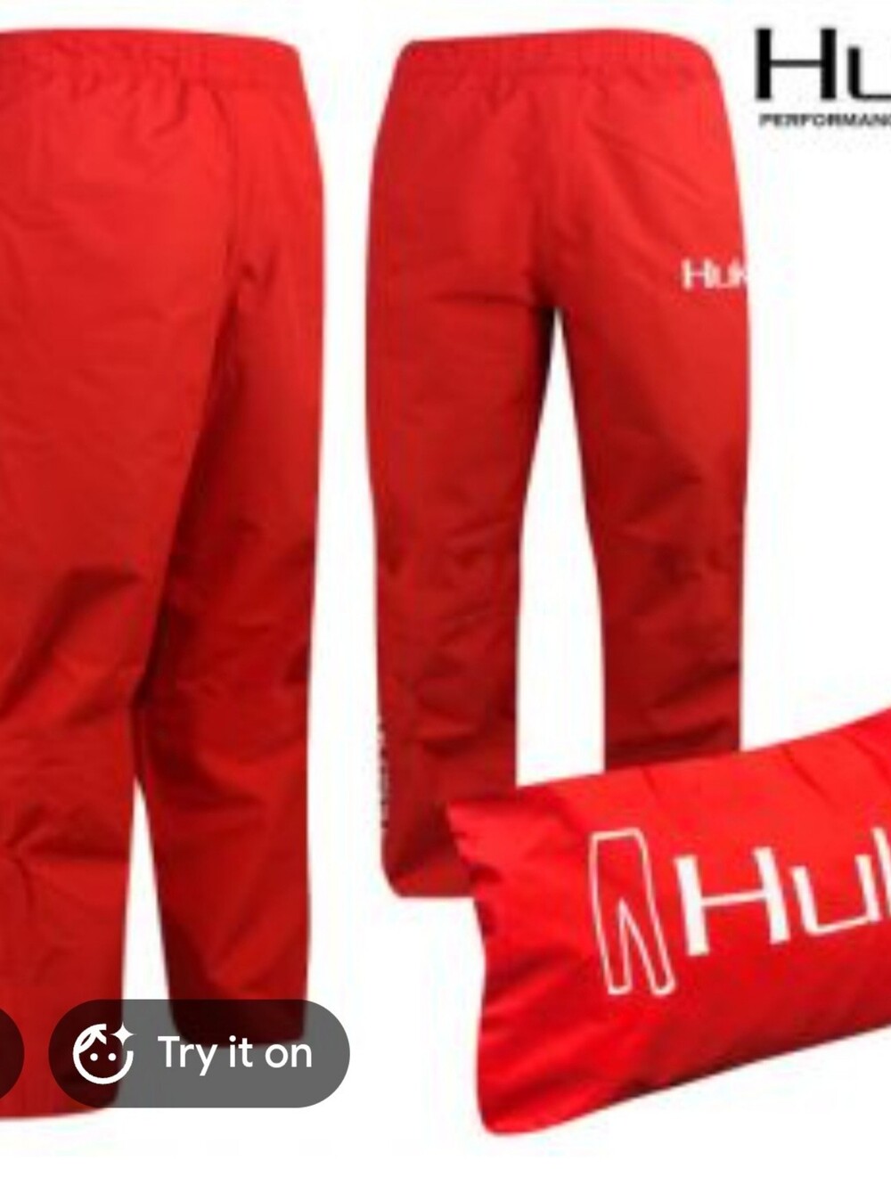 Huk Packable fishing pants In Red Small